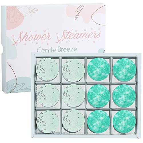 MISHIU Juego de 12 vapores de ducha para mujeres y hombres, mentol y eucalipto, aceite esencial de menta, aromaterapia perfumada, bomba de baño para ducha, alivio de la congestión nasal, tabletas de