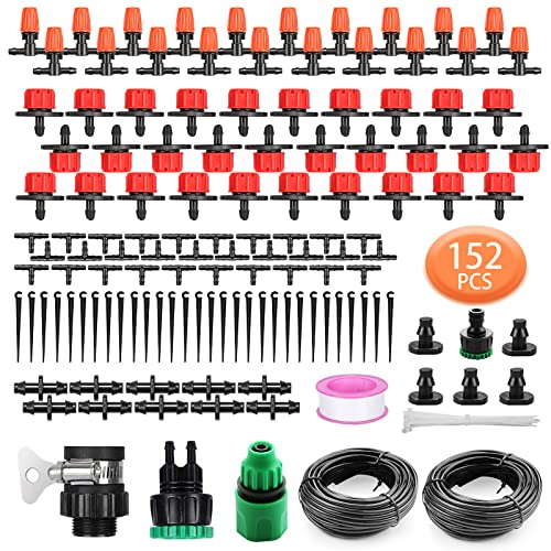Sistema de riego Jardín, UikJOY 30M Kit Riego por Goteo, Micro Riego Automático Maceta con Boquilla y Gotero Ajustables para Invernadero, Lecho Flores, Plantas Terraza